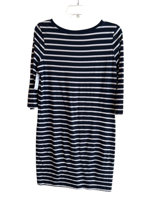 Pact Size XS Navy & white Cotton Striped 3/4 Sleeve Boat Neck Midi Dress Navy & white / XS
