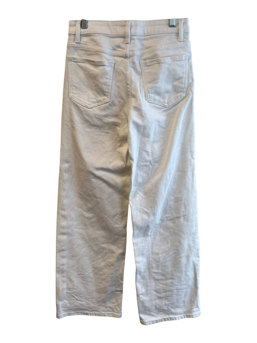 Quince Size 26 White Cotton Blend 5 Pocket High Rise Straight Leg Zip Fly Jeans White / 26