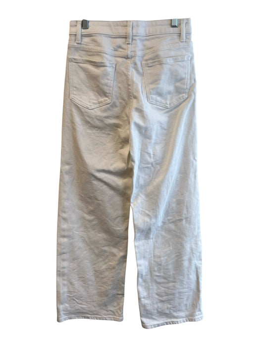 Quince Size 26 White Cotton Blend 5 Pocket High Rise Straight Leg Zip Fly Jeans White / 26