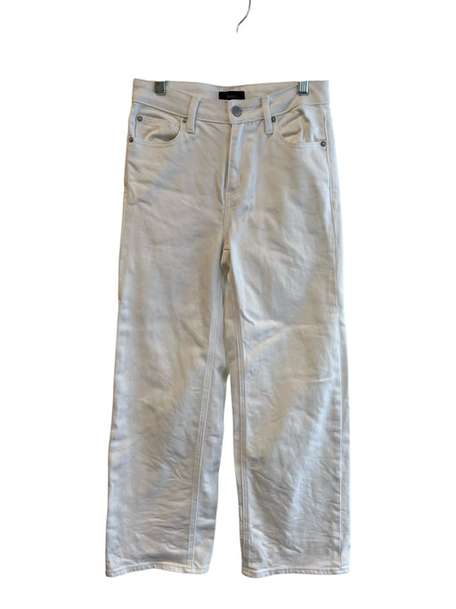 Quince Size 26 White Cotton Blend 5 Pocket High Rise Straight Leg Zip Fly Jeans White / 26