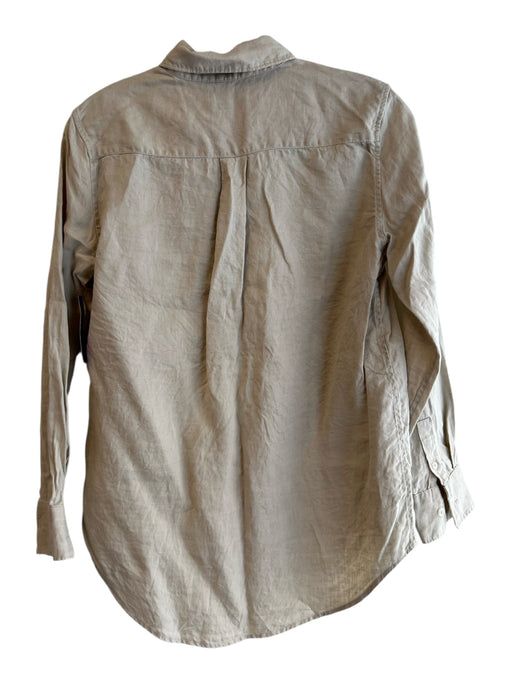 Quince Size XS Brown No Fabric Tag Button Down Collared Long Sleeve Top Brown / XS