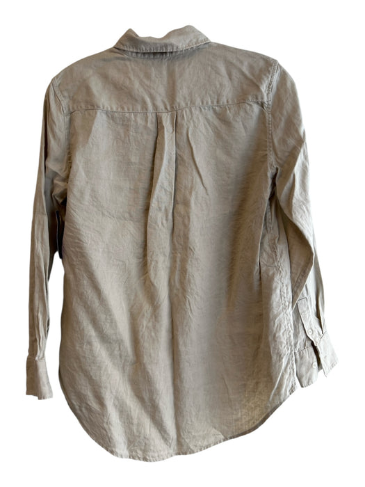Quince Size XS Brown No Fabric Tag Button Down Collared Long Sleeve Top Brown / XS