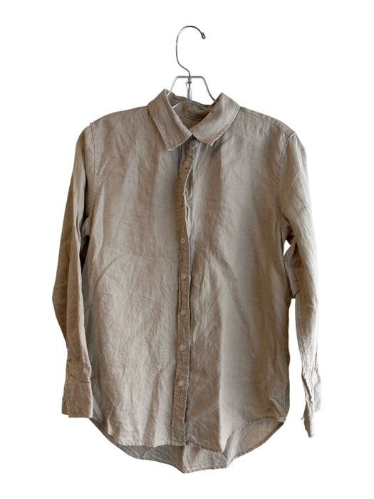 Quince Size XS Brown No Fabric Tag Button Down Collared Long Sleeve Top Brown / XS