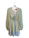 Staud Size 4 Green & Blue Rayon & Viscose Long Sleeve Ruched Front Dress Green & Blue / 4