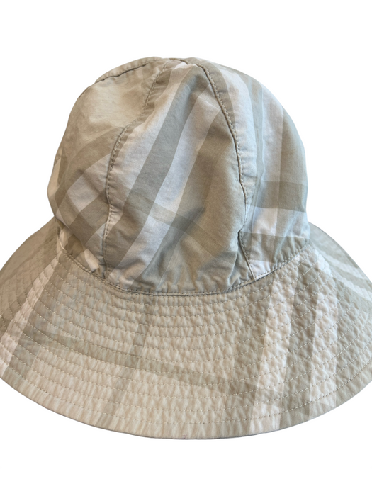 Burberry Tan & White Cotton Blend Brim Burberry print Bucket Hat Hat Tan & White / M