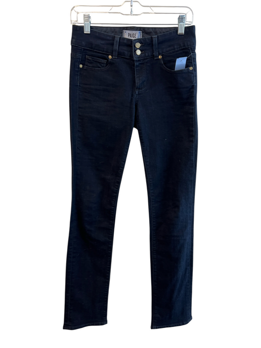 Paige Size 26 Dark Wash Cotton Zip Fly Mid Rise 5 Pocket Straight Leg Jeans Dark Wash / 26