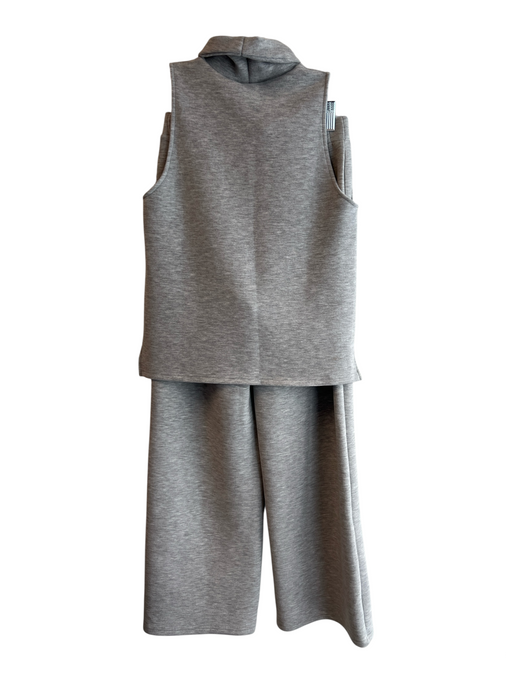 OGL Size S Gray No Fabric Tag Sleeveless Belt Loops Seam Detail Pant Set Gray / S