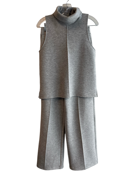 OGL Size S Gray No Fabric Tag Sleeveless Belt Loops Seam Detail Pant Set Gray / S