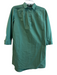 Pomander Place Size XS Green Cotton Short Sleeve solid color Collar Dress Green / XS