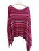 Missoni Pink Viscose Knit Chevron Tassle Detail Round Neck Poncho Pink / One Size