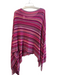 Missoni Pink Viscose Knit Chevron Tassle Detail Round Neck Poncho Pink / One Size