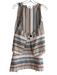 Rosetta Getty Size 2 Tan & multi polyester crinkle Sleeveless Striped V Neck Top Tan & multi / 2