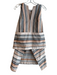 Rosetta Getty Size 2 Tan & multi polyester crinkle Sleeveless Striped V Neck Top Tan & multi / 2