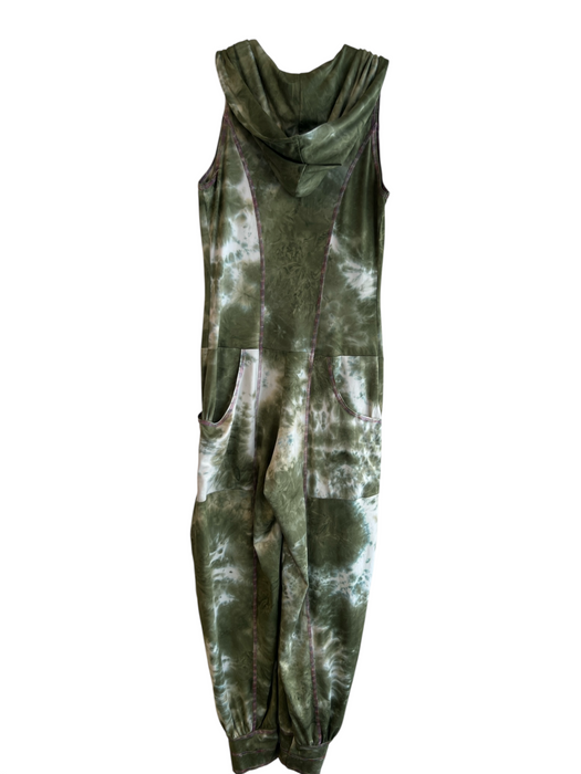Autumn Teneyl Size S Green No Fabric Tag Hood Sleeveless Zip Front Jumpsuit Green / S