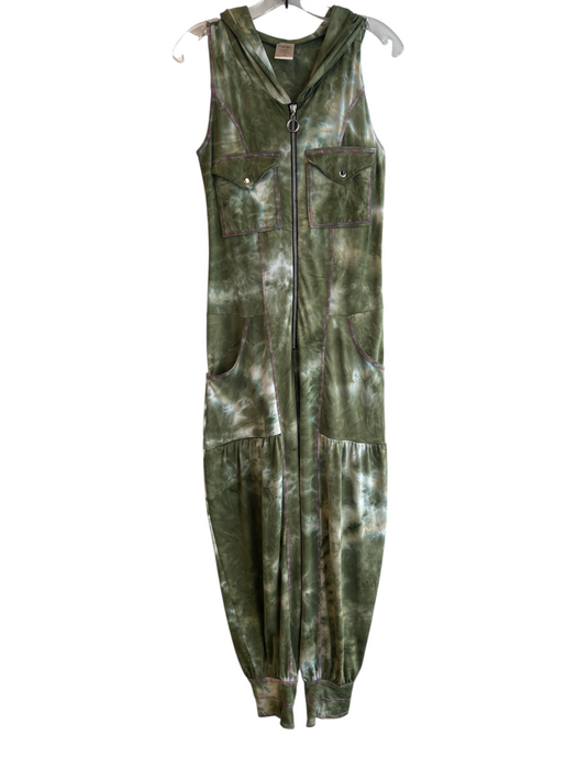 Autumn Teneyl Size S Green No Fabric Tag Hood Sleeveless Zip Front Jumpsuit Green / S