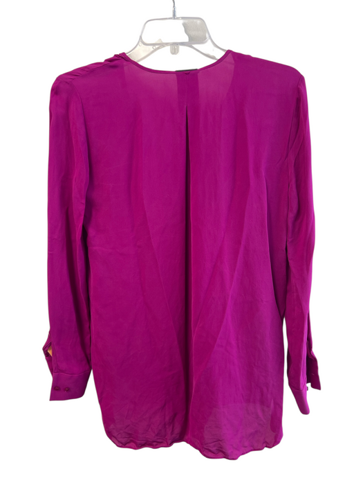 Elie Tahari Size XS Pink Silk Long Sleeve V Neck Cross Over Top Pink / XS