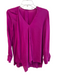 Elie Tahari Size XS Pink Silk Long Sleeve V Neck Cross Over Top Pink / XS