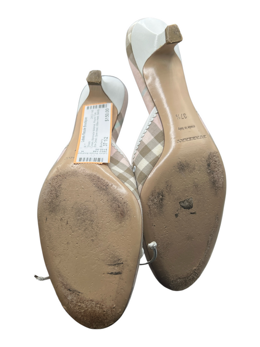 Burberry Shoe Size 37 1/2 Cream Manmade Material Round Toe Bow Detail Shoes Cream / 37 1/2