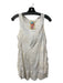 Johnny Was Size S Cream Rayon Round Neck Sleeveless Semi Sheer Embroidered Top Cream / S