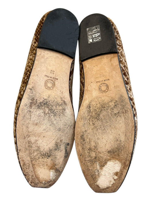 Dries Van Noten Shoe Size 38 Brown & Cream Velour Almond Toe Gold Trim Shoes Brown & Cream / 38