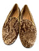 Dries Van Noten Shoe Size 38 Brown & Cream Velour Almond Toe Gold Trim Shoes Brown & Cream / 38