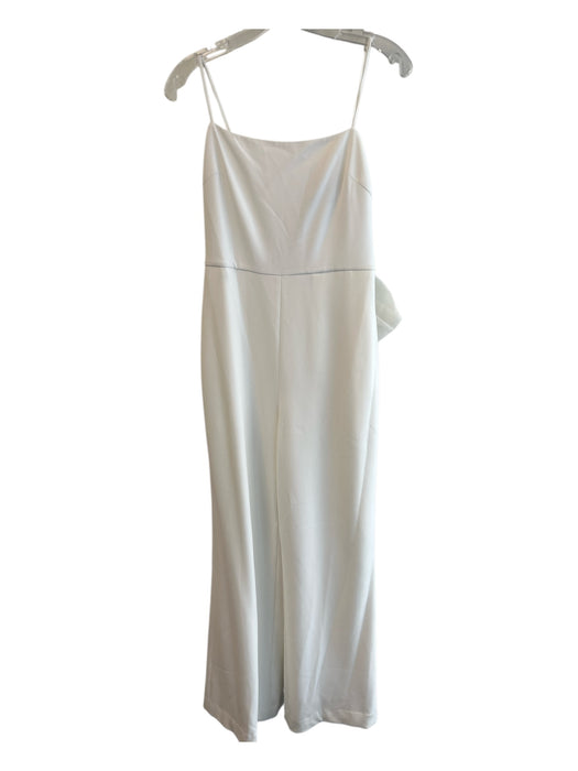Theia Size 6 White Cupra Blend Spaghetti Strap Back Bow Back Zip boning Jumpsuit White / 6