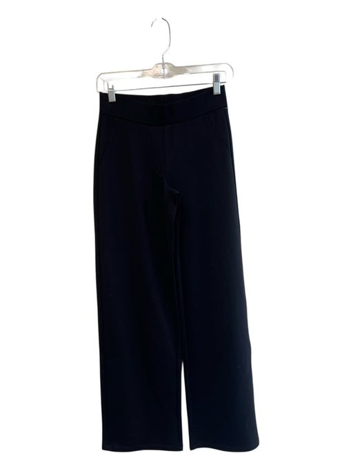 Quince Size XS Black Rayon Blend Elastic Waist Flat Front Straight Leg Pants Black / XS