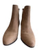 Frye Shoe Size 7.5 Brown Suede Side Zip Almond Toe Seam Detail Logo Booties Brown / 7.5