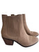 Frye Shoe Size 7.5 Brown Suede Side Zip Almond Toe Seam Detail Logo Booties Brown / 7.5