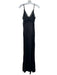 Zara Size Medium Black Satin Lace Wide Leg Spaghetti Strap Jumpsuit Black / Medium