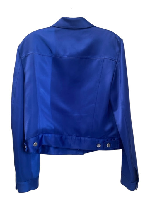 Helmut Lang Size Large Royal Blue Viscose Long Sleeve Collared Short Jacket Royal Blue / Large