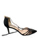 SJP Shoe Size 40 Black Leather T Strap Pointed Toe Ankle Strap Stiletto Shoes Black / 40