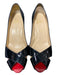 Louboutin Shoe Size 39.5 Black Patent Leather Peep Toe Almond Toe Stiletto Shoes Black / 39.5