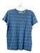 Vince Size S Blue & White Cotton Round Neck Short Sleeve Striped Sheer Top Blue & White / S