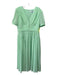 Self Portrait Size 12 Seafoam Green Polyester Pleated 1/4 Button V Neck Dress Seafoam Green / 12