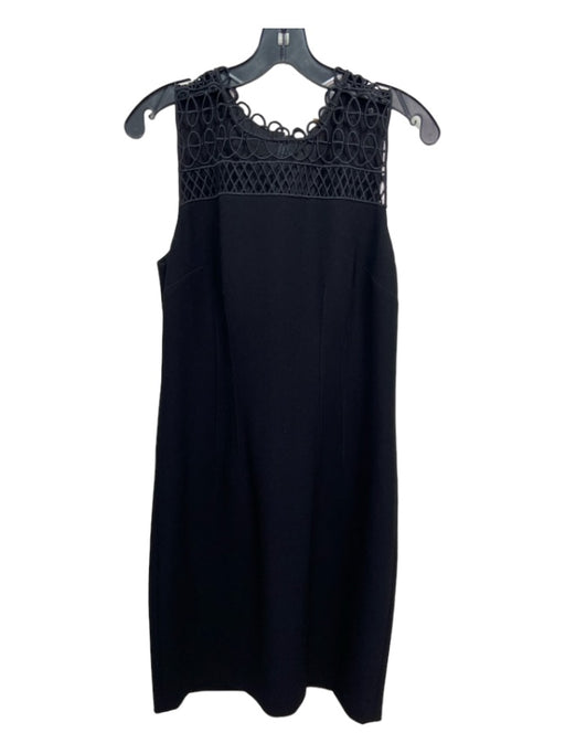 Elie Tahari Size 10 Black Triacetate Lace Upper Sleeveless Knee length Dress Black / 10