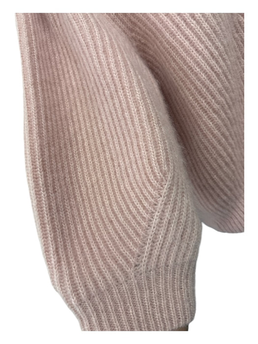 Celine Size L Pastel Pink Mohair & Silk Balloon Sleeve Button Front Cardigan Pastel Pink / L