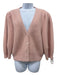 Celine Size L Pastel Pink Mohair & Silk Balloon Sleeve Button Front Cardigan Pastel Pink / L