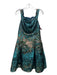 Kay Unger Size 12 Teal Multi Jacquard Abstract Off Shoulder Gown Dress Teal Multi / 12