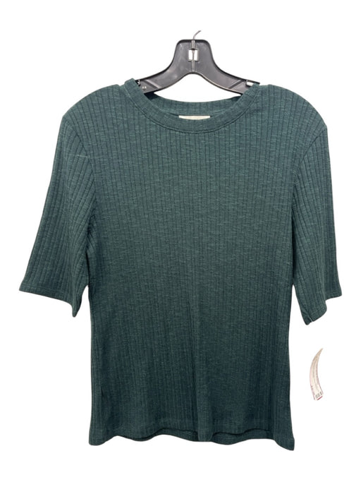 Vince Size L Forest Green Polyester Blend Ribbed Cap Sleeve Top Forest Green / L