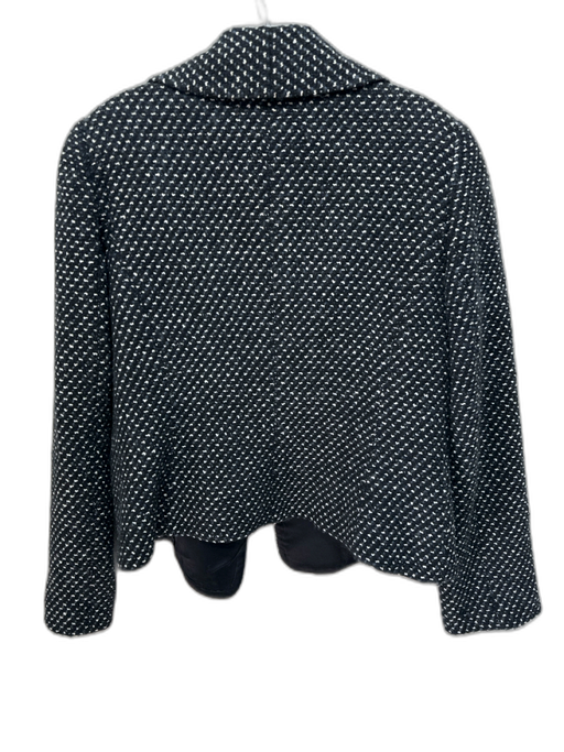 Armani Collezioni Size 12 Black, Cream, Blue Wool Blend Boucle Dotted Jacket Black, Cream, Blue / 12
