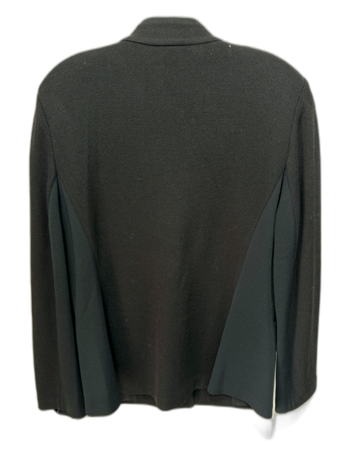 St John Size 10 Black Wool Blend Fabric Block Single Breasted Blazer Jacket Black / 10