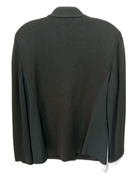 St John Size 10 Black Wool Blend Fabric Block Single Breasted Blazer Jacket Black / 10