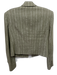L'agence Size 8 Olive Green Linen Blend Metallic Thread Pinstripe Crop Jacket Olive Green / 8