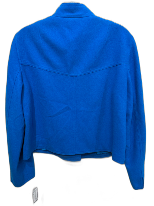 Akris Punto Size 10 Cerulean Blue Wool Blend Felted Button Front Crop Jacket Cerulean Blue / 10