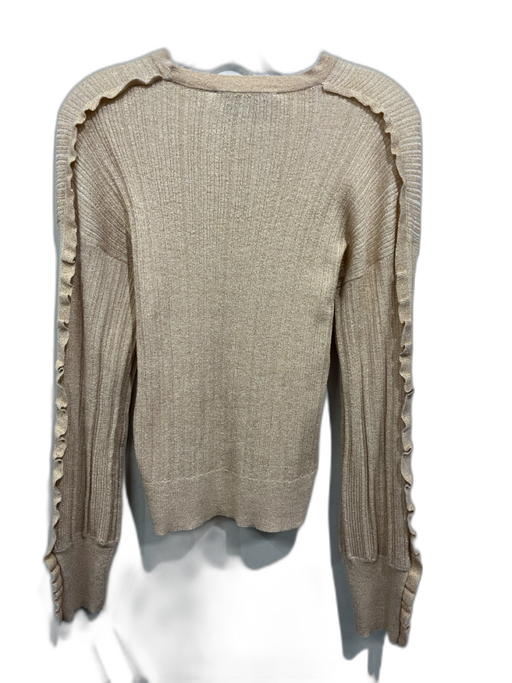 Derek Lam 10 Crosby Size L Beige & Gold Cotton Blend Metallic Thread Sweater Beige & Gold / L