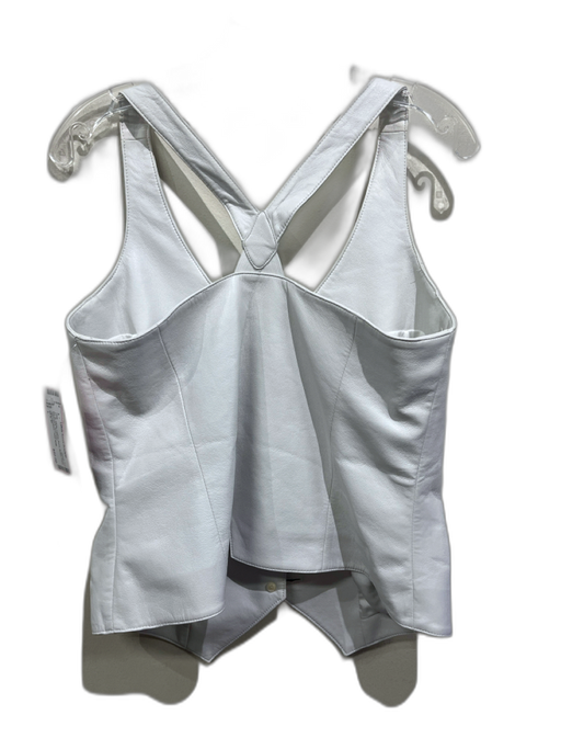AS by DF Size L White Leather Blend Button Front Racerback Vest White / L