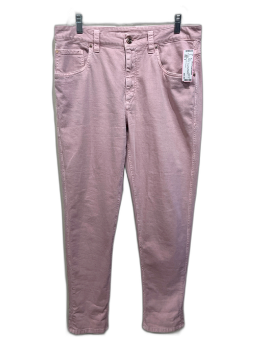 Brunello Cucinelli Size 8 Washed Pink Cotton Blend Mid Rise Zip & Button Jeans Washed Pink / 8