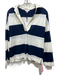 Reiss Size S Navy Blue & White Cotton Stripe Collared Long Sleeve Top Navy Blue & White / S