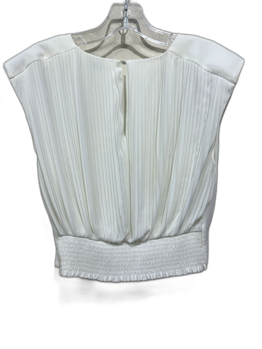 Elie Tahari Size M Black & White Rayon Blend Diagonal Stripe Round Neck Top Black & White / M